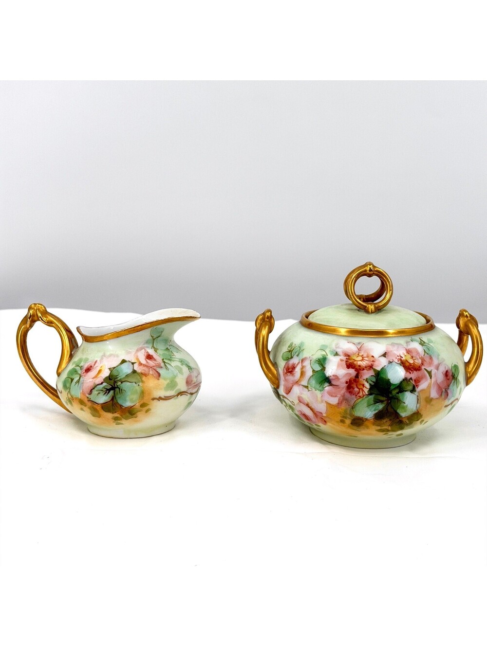 Vintage 1910s Favorite Bavaria Aetna Creamer Sugar Set
